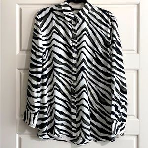 Banana Republic Zebra Print Button Down